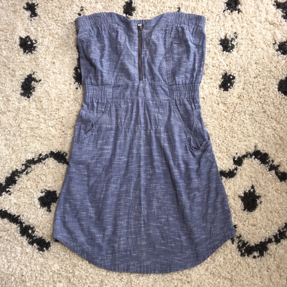 Billabong Bandeau Strapless Chambray Summer Dress